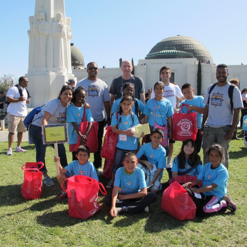 group of kids at Griffith Observatory